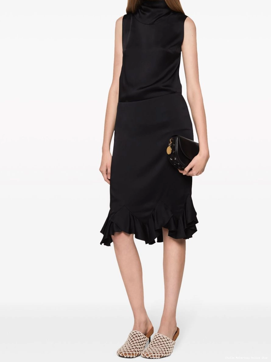 Affordable ruffled satin McCartney Stella skirt Women midi 0323